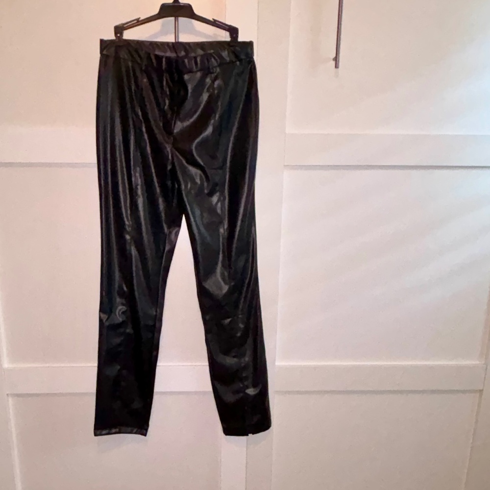 NEW NICOLE & LINA FAUX LEATHER PANTS BLACK SIZE LARGE